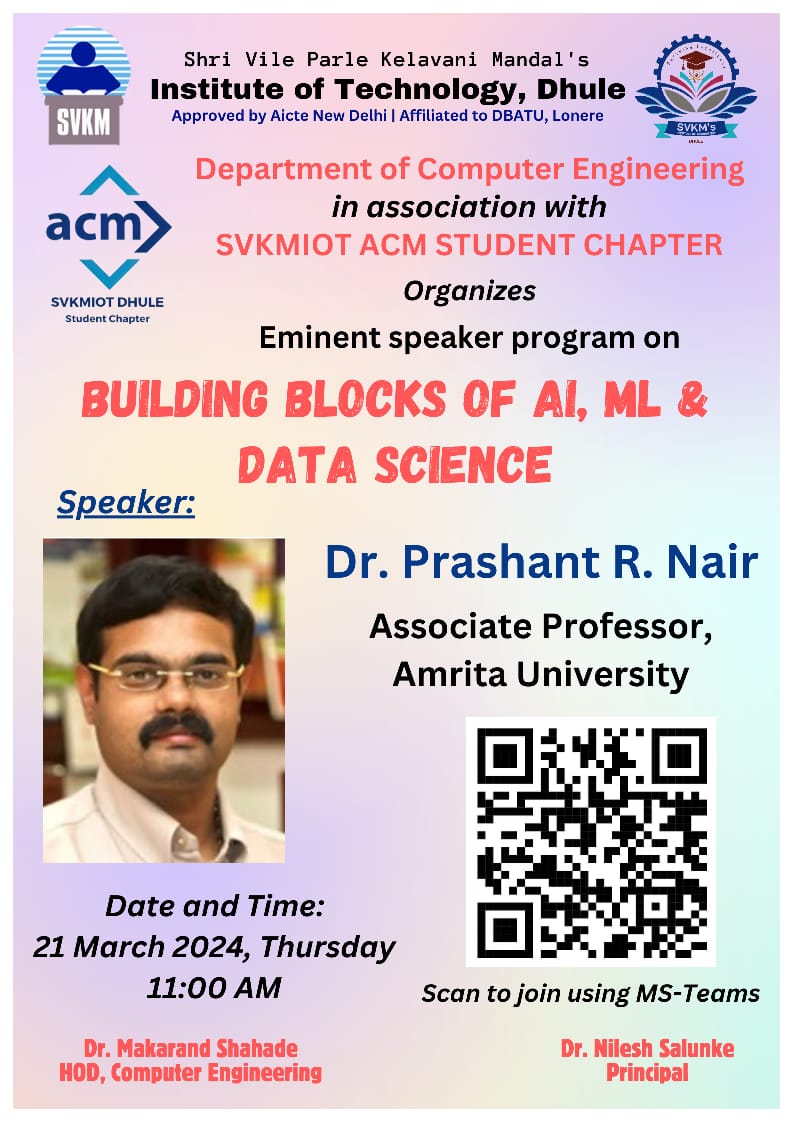 Eminent Speaker Program On: Building Blocks Of AI, ML And Data Science